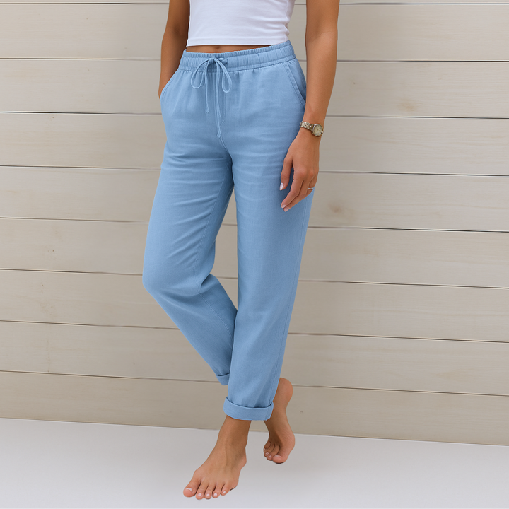 Susy | Pantaloni stretch in lino traspirante premium