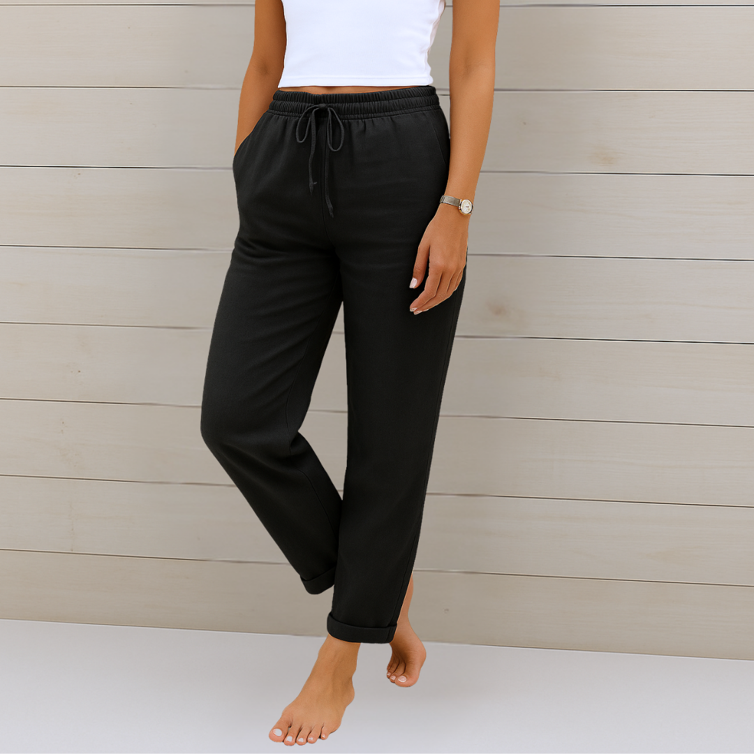 Susy | Pantaloni stretch in lino traspirante premium