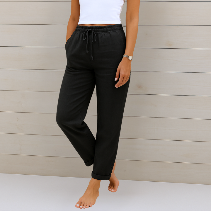 Susy | Pantaloni stretch in lino traspirante premium