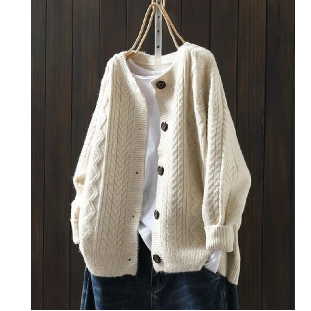 Marina | Cardigan in Maglia Intrecciata Morbida