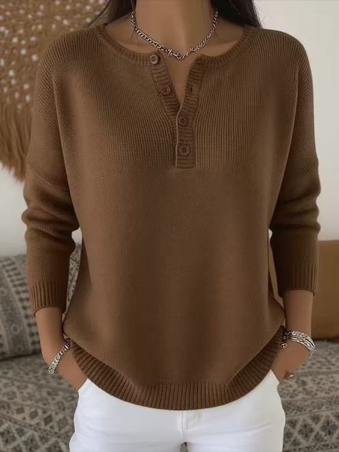 Vera | Maglia Elegante con Scollo a Bottoni