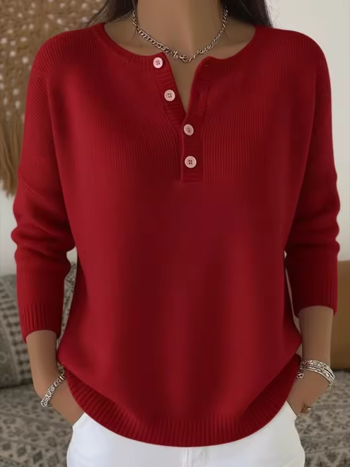 Vera | Maglia Elegante con Scollo a Bottoni