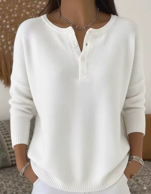 Vera | Maglia Elegante con Scollo a Bottoni