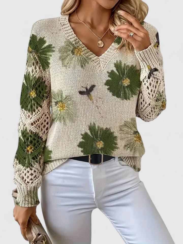 Aurélie | Maglione Elegante con Stampa Floreale
