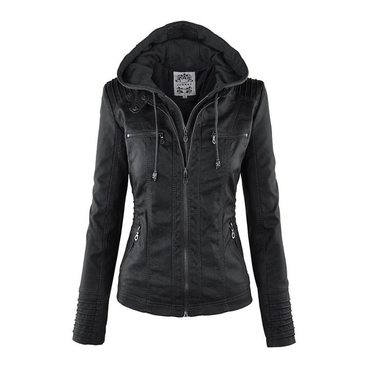 Valentina | Giacca moderna in pelle con cappuccio