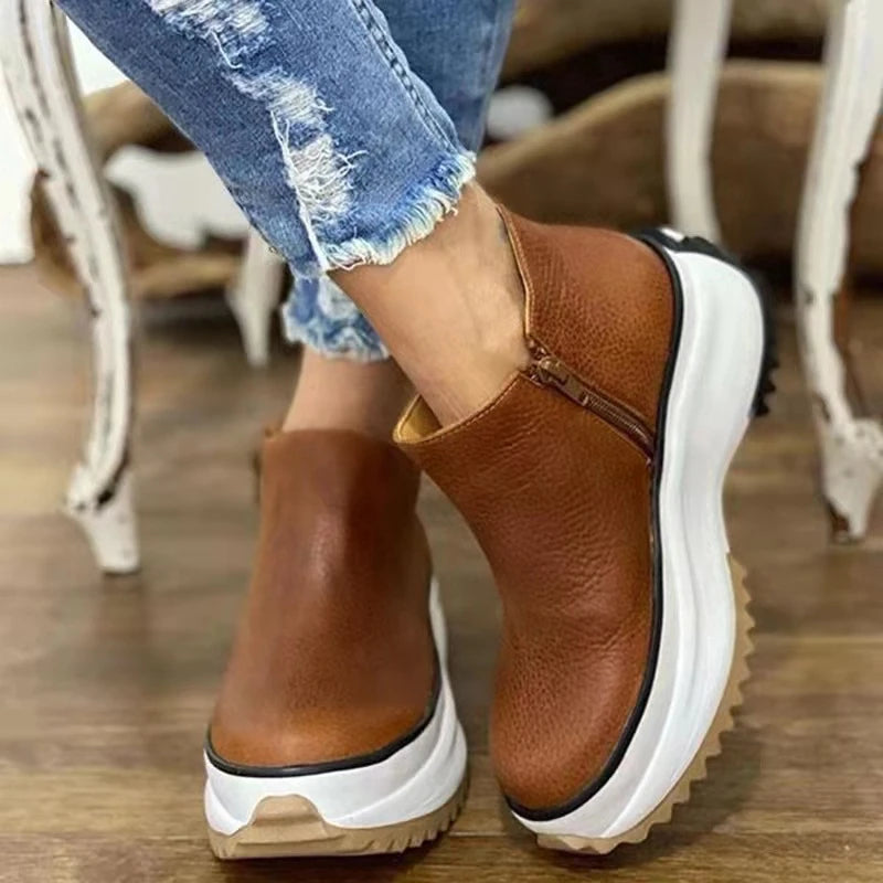 Aurelia | Stivaletti in Vera Pelle con Suola Spessa