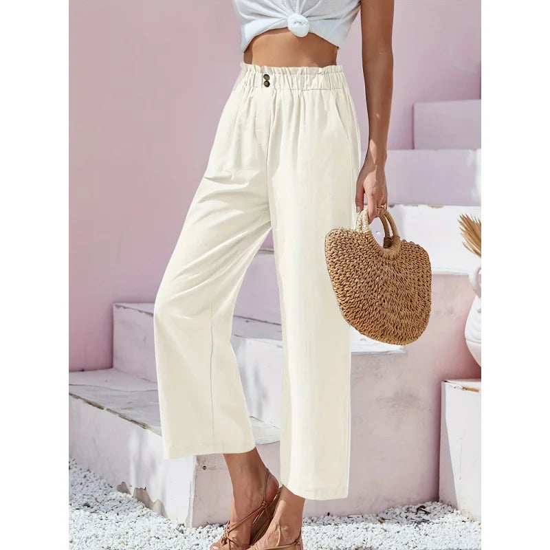 Soléa | pantaloni estivi in lino-cotone