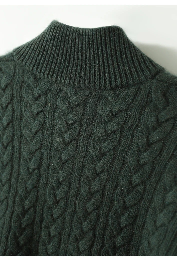 Carla | Maglione in Maglia Intrecciata con Bottoni