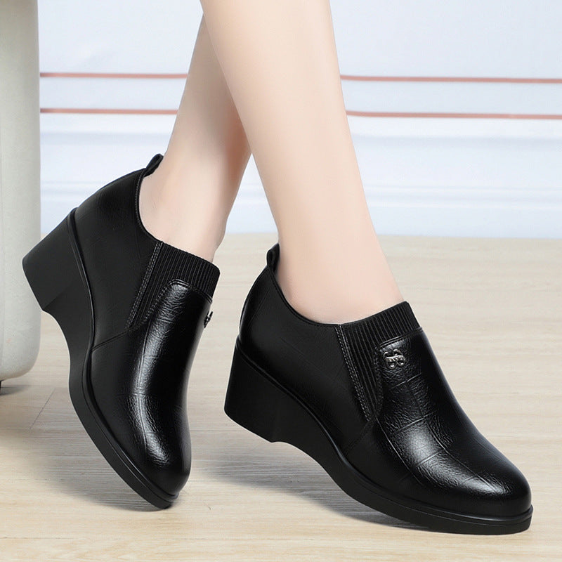 Elvira | Scarpe Eleganti in Pelle con Zeppa