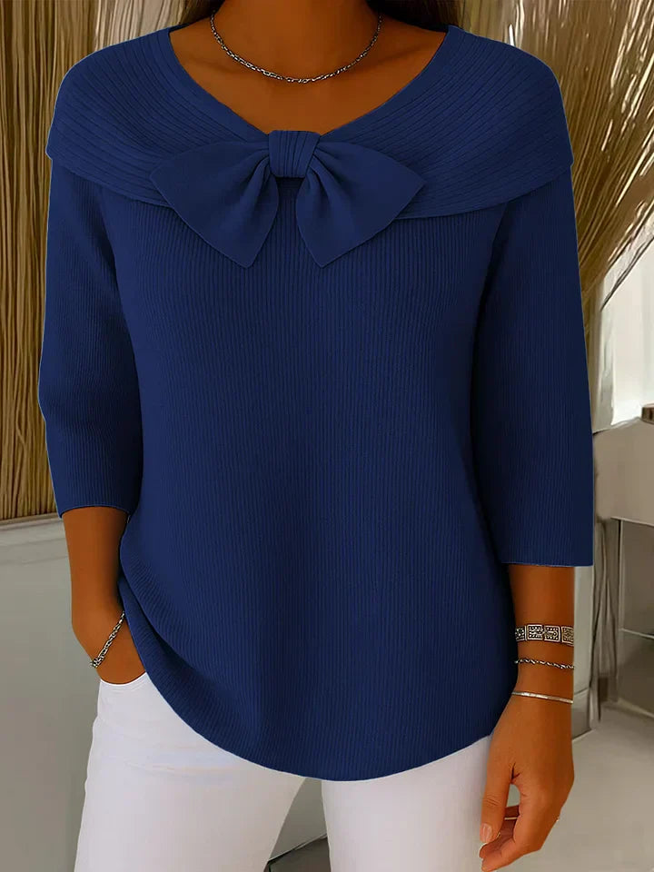 Clara | Maglia Elegante con Fiocco in Maglia Morbida