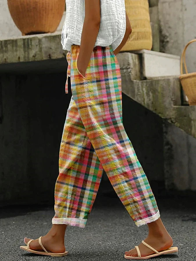Noëlle | pantaloni a quadri retrò