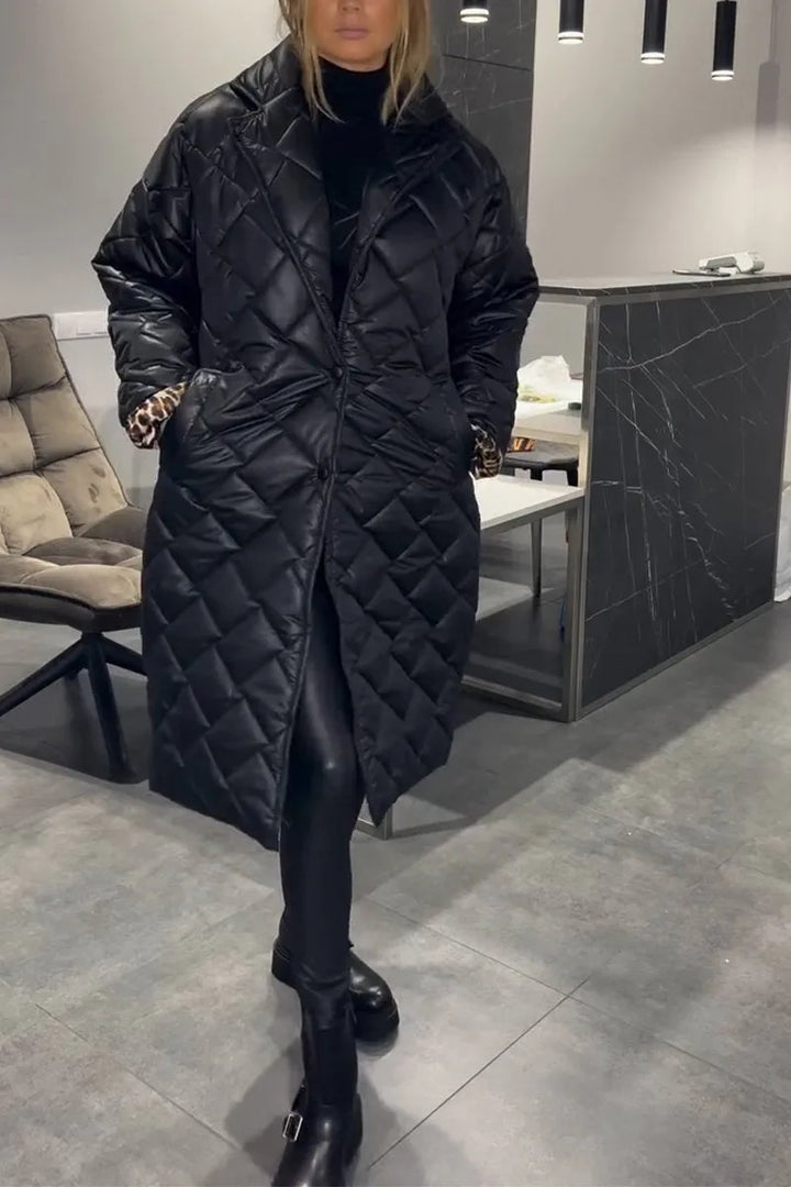 Anaïs | Cappotto Trapuntato con Fodera Leopardo
