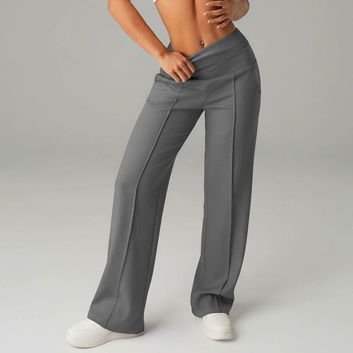 Pantaloni Casual da Donna a Vita Alta e Gamba Larga