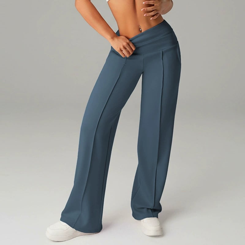 Pantaloni Casual da Donna a Vita Alta e Gamba Larga
