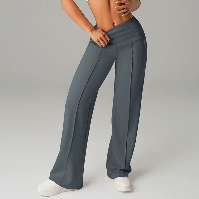 Pantaloni Casual da Donna a Vita Alta e Gamba Larga