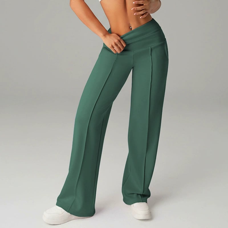 Pantaloni Casual da Donna a Vita Alta e Gamba Larga