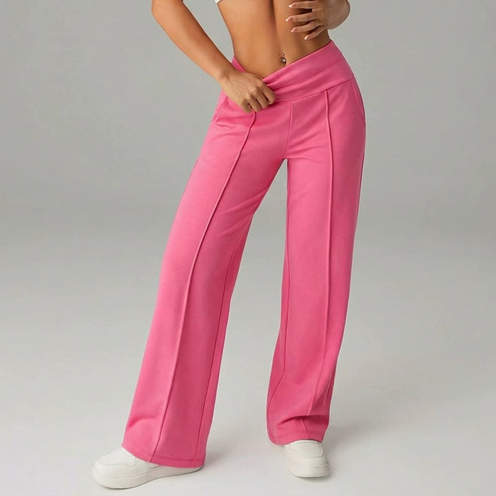 Pantaloni Casual da Donna a Vita Alta e Gamba Larga