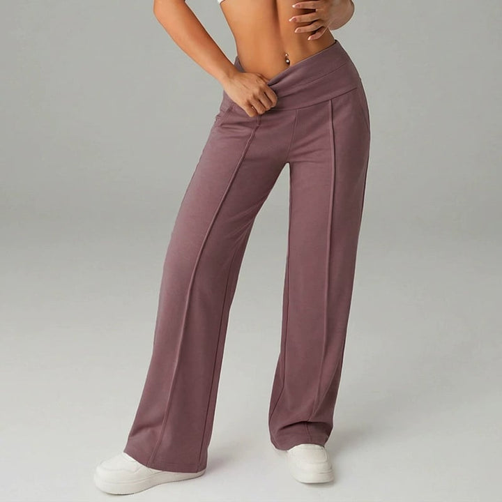 Pantaloni Casual da Donna a Vita Alta e Gamba Larga