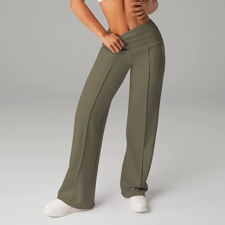 Pantaloni Casual da Donna a Vita Alta e Gamba Larga